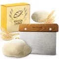 Teigschneider aus Edelstahl 18 cm mit Holzgriff Teigspachtel zum Brotbacken  ...