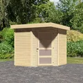 Karibu Aktionsangebot (inkl. 100 Euro Zubehör): Holz Gartenhaus "Schwandorf 3",naturbelassen,2,1 x 2,2 m (B x T)