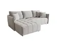 CORNERO Chicago Ecksofa L-Form mit Schlaffunktion und Bettkasten – Couch L-Form fürs Wohnzimmer 3-Sitzer 245 cm x 185 cm x 85 cm (Hellblau, Ottomane Links)