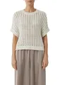 Comma Loose-Fit-Strickpullover mit Pailletten und kurzen Ärmeln