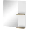 Furn.Design Badspiegel, Weiß Hochglanz, Eiche, Holzwerkstoff, Eiche, Rechteckig, 60x65x12 cm, FSC 100%, Spiegel, Wandspiegel