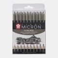Sakura Pigma Micron Set Schwarz 10Stücks