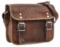 Gusti Leder Handtasche Jane 7,9", Handtasche Umhängetasche Vintage Damen Herren Unisex Braun Leder