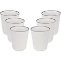 Annastore Bruchsicheres Camping-Geschirr Set aus Melamin - wieder verwendbar - spülmaschinenfest Kunststoffbecher (6 x Becher (9 x 10,5 cm))