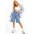 SUBLEVEL Bermudas Damen Jeans Shorts Bermuda Kurze Hose Short Denim Baggy 5-Pocket-Style L (40)