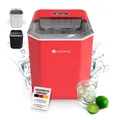 Juskys Eiswürfelmaschine IceOracle - Eiswürfel in wenigen Minuten - 12 kg/Tag - 2 Größen - Rot