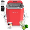 Juskys Eiswürfelmaschine IceOracle - Eiswürfel in wenigen Minuten - 12 kg/Tag in 2 Größen - Rot - Rot