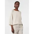 comma 3/4 Arm-Pullover Strickpullover Oversized Pullover aus Feinstrick mit Lochmuster beige M