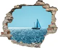queence Wandtattoo Segelboot (1 St), Wandsticker, Wandbild, selbstklebend, 3D, Wanddurchbruch