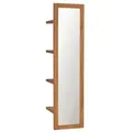 vidaXL Wandspiegel mit Regalen 30×30×120 cm Teak Massivholz