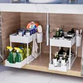 Puricon Unter Waschbecken Regal, 2 Etagen Standregal Küche Arbeitsplatte Regal 