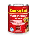 Consolan Wetterschutzfarbe, Deckender Holzschutz für Außen, Schwedenrot, 750ml