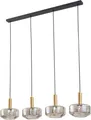 Lindby Hängeleuchte Hildur, 4-flg., 118 cm, rauchgrau, Glas