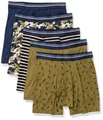 Boxershorts Herren 5er Pack Baumwolle Schwarz Weiß Streifen Camo Dunkelblau