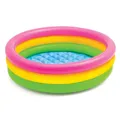 Baby Pool bunt Kinder Planschbecken Ø 86cm aufblasbar 3 Ringe Schwimmbecken NEU