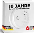Dedura Rauchmelder Set (6 Stück), DIN EN 14604, Rauchwarnmelder inkl. Batterie