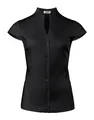 Vincenzo Boretti Bluse, modern-fit/leicht tailliert, Kelchkragen, Jersey, Kurzarm - bügelleicht schwarz 38