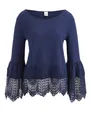 HEINE Damen Shirt mit Spitze, rauchblau GR 40 *SALE*