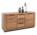 Lomadox Sideboard GIUSTINO-06, Eiche teilmassiv geölt, Massivholzfronten, 163cm breit