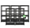 ONDIS24 Steckregal 5x Kunststoffregal, 60 x 30 x 131 (H) cm, 4 Böden, Schwerlastregal, bis zu 80 kg, Regal, Lagerregal - 5er Pack