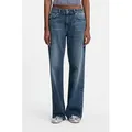 HUGO Loose-fit-Jeans Gamala mit ausgefranstem Saum, Baggy-Fit blau 30