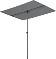 Balkonblende Carsoli 180 x 130 cm Gartenschirm 360° drehbar Sonnenschirm UV 50+ wasserfest Balkonschirm rechteckig Grau