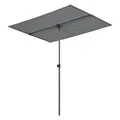 pro.tec Balkonblende Carsoli 180 x 130 cm Gartenschirm 360° drehbar Sonnenschirm UV 50+ wasserfest Balkonschirm rechteckig Grau