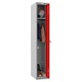 phoenix Spind Locker grau, rot PL1130GRK, 1 Schließfach 30,0 x 50,0 x 183,0 cm