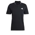 adidas Herren Essential Three Stripes Pique Polo Shirt, Black/White, M