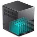 Jonsbo N3 NAS Gehäuse Schwarz – Kompaktes Mini-ITX Aluminium-Case für 8X 3,5" HDDs, Hot-Swap-fähig, 2X 80-mm-Lüfter, SFX-Netzteil, USB-C