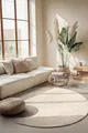 Hanse Home Rangpur Juteteppich - Natur Wohnzimmerteppich Rund aus 100% Jute, Handgewebt - Robust & Pflegeleicht - Moderner, Boho Naturfaser Teppich für Wohnzimmer, Schlafzimmer - Weiß, Ø140cm