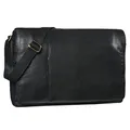 STILORD 'Maximus' XXL Ledertasche riesige Herren Umhängetasche Unitasche 17 18 19 21 Zoll Laptop Aktentasche Bürotasche Büffel Leder, Farbe:schwarz