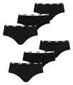 PUMA Damen Iconic Hipster 503007001 6er Pack, Farbe:Schwarz, Wäschegröße:L, Artikel:-200 Black