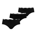PUMA 3er Pack Damen Unterwäsche Unterhose Pantys Slips Iconic Hipsters, Farbe:Schwarz, Wäschegröße:L, Artikel:-200 Black