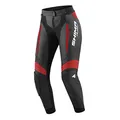 SHIMA Miura 2.0 Motorradhose - Leder, Damen, Sporthose mit Hüft- und Knieprotektoren, perforiertes Leder, elastische Einsätze, für 2-teilige Kombi (42, Schwarz/Rot)