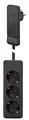 Bachmann Steckdosenleiste SMART Plug 3-Fach 1,6m Mehrfachsteckdose Schwarz 933.014 (Mit Flachstecker und Kinderschutz)
