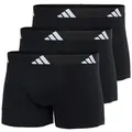 adidas Sportswear Trunk Active Flex Cotton (3er Pack) elastischer Logo-Bund, ohne Eingriff, Single Jersey-Qualität schwarz L