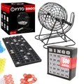 Bingo Spiel Metalltrommel 18 Bingotickets, 75 Bingo Kugeln, 150 Chips Spielbr...
