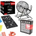 Kyto Bingo Spiel Metalltrommel, RIESEN SET mit 500 Bingokarten, Spielbrett