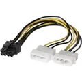 Exertis Connect Stromadapter für PCI Express-Karte 2x Molex auf 8pin Dieser Adapter ändert die 2 x Molex-Stromanschl (0.15 m) (146693)