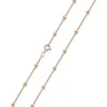 Materia Collierkettchen Damen Mädchen Rosegold Kugelkette 40-70cm K105, Sterlingsilber, doublé rosevergoldet rosa 50 cm