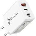 GaN 65W PD 2x USB C QC 3.0 FAST CHARGER für LAPTOP MACBOOK IPHONE USB-C - Weiß