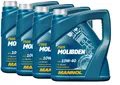 4x5 Liter MANNOL Motoröl Molibden 10W-40 API SL CF 10W40 MOS2  VW 501 01 505 00