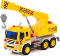 Kranwagen LKW Kinder Spielzeug CITY gelb Schwungrad Fahrzeug mit Licht Sound