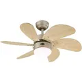WESTINGHOUSE Deckenventilator Turbo Swirl Titan 76 cm mit Beleuchtung und Zugketten