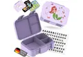 BEARFOOT Lunchbox Brotdose mit Fächern, auslaufsicher - Meerjungfrau lila, PP, ABS, Silikon, Kindergarten und Schule - Mädchen und Jungen, Vesperbox, Snackbox