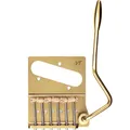 Vega-Trem VT2ND TeleTrem Classic Gold w/out Logo – No-Drill Tremolo für Telecaster-Style Gitarren (klassisches 71mm Layout), Patentierte 3 Paar unabhängige Messing-Sättel, spannungsverstellbar