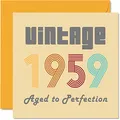 Geburtstagskarten zum 65. Geburtstag für Männer und Frauen – Vintage 1959 Aged To Perfection – 65 Geburtstagskarten Lustig für Sie und Ihn 145 mm x 145 mm Glückwunschkarten