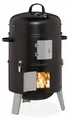 Relaxdays Smoker 3in1, zum Grillen, Räuchern & Garen, Thermometer & Luftabzug, BBQ Räuchertonne:  40 cm, Stahl, schwarz