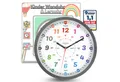 Bada Bing Wanduhr Lernuhr für Kinder 25cm Ø Uhr zum Lernen der Uhrzeit Kinderuhr (Lautlos ohne Ticken, inkl. Lernblatt)